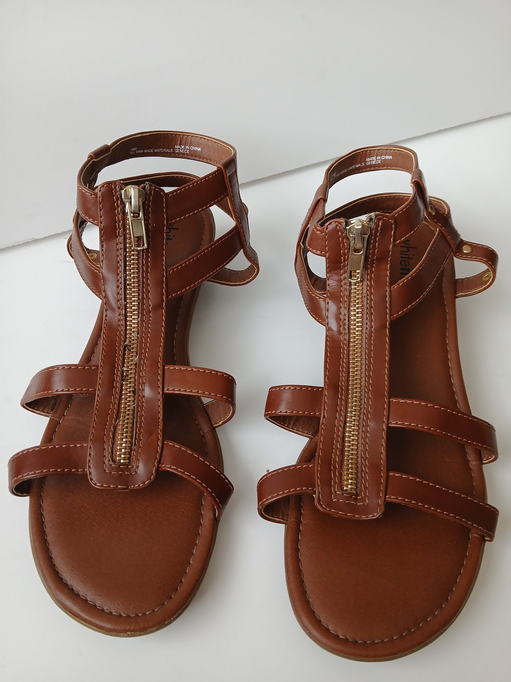 White Mountain Women’s Zip-Front Gladiator Sandals, Size 10W
